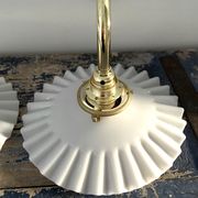 Set of two vintage white opaline wall lamps electrified to nine