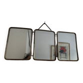 Vintage 1930 marine barber triptych mirror - 19 x 44 cm