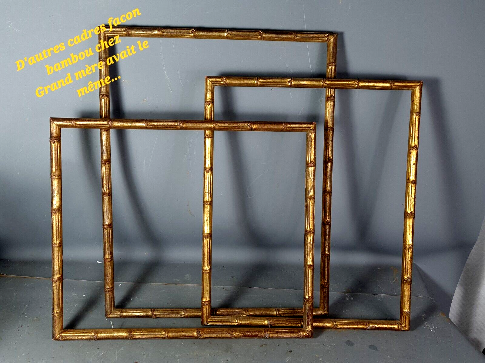 Old frame gilded carved wood gold leaf 41x36 cm, foliage 30x25 cm Montparnasse style SB