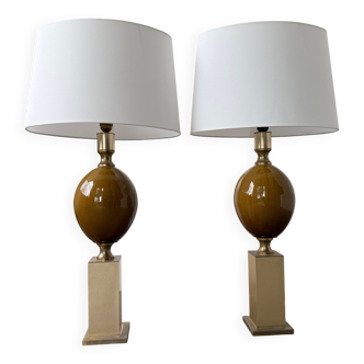 Pair of Philippe Barbier table lamps from the 70s
