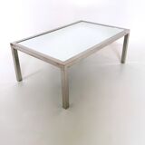 Steel Coffee Table in the Style of Nanda Vigo with a Mirrored Top, Italy, 1970s