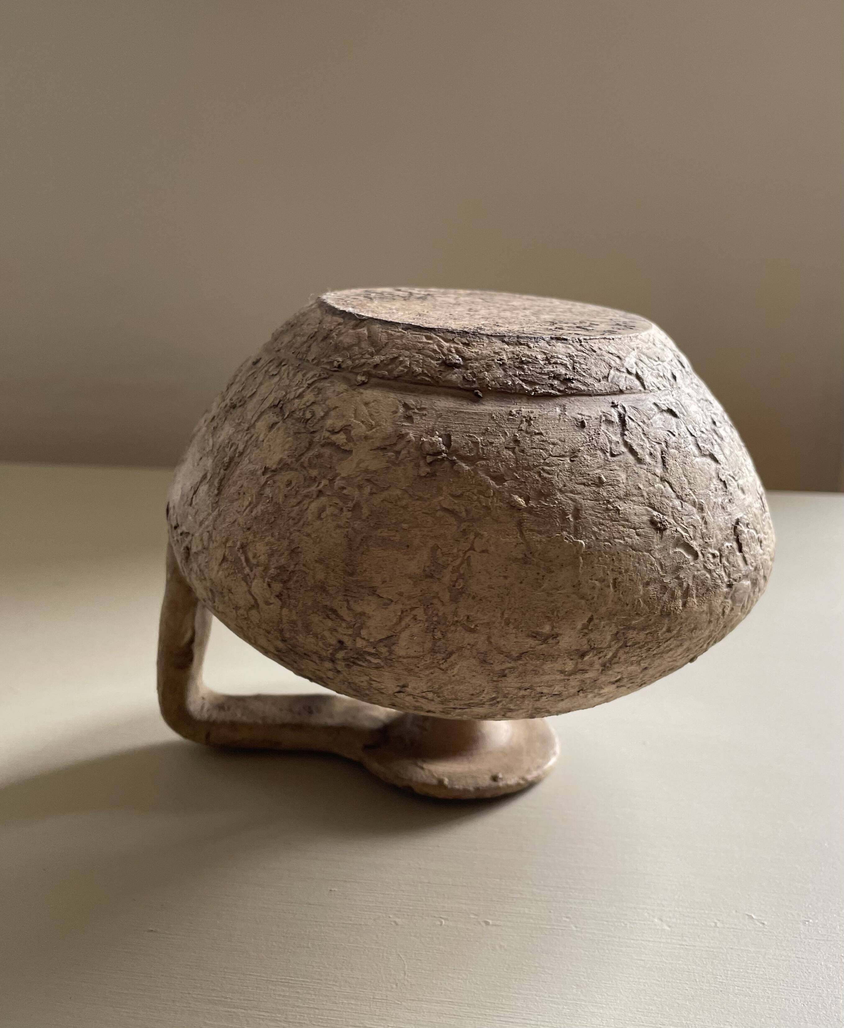Antique Mediterranean terracotta jar H12.5cm