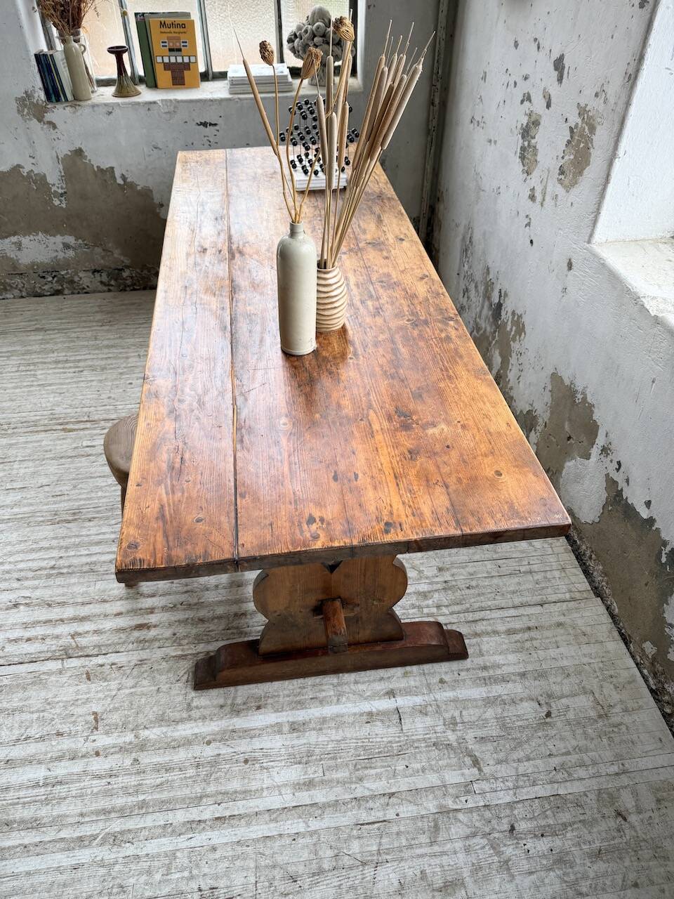 Monastery-style farmhouse table, pine, 210cm