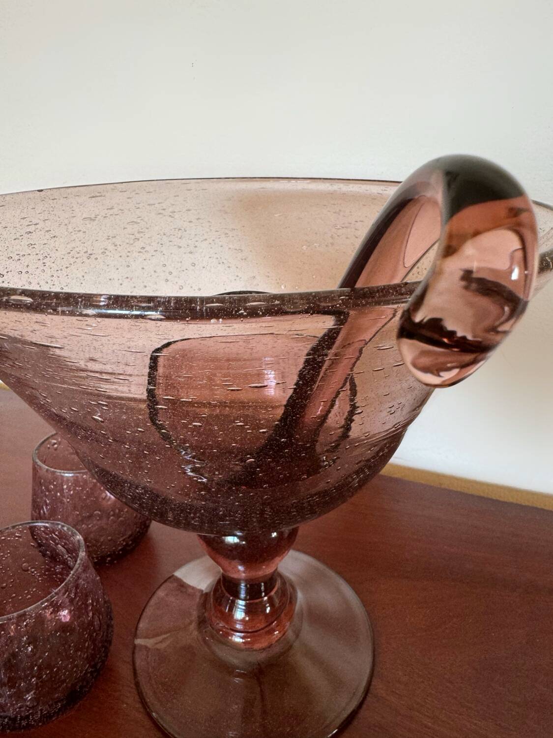 Old Biot blown glass punch set