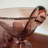 Service à punch verre soufflé Biot ancien
