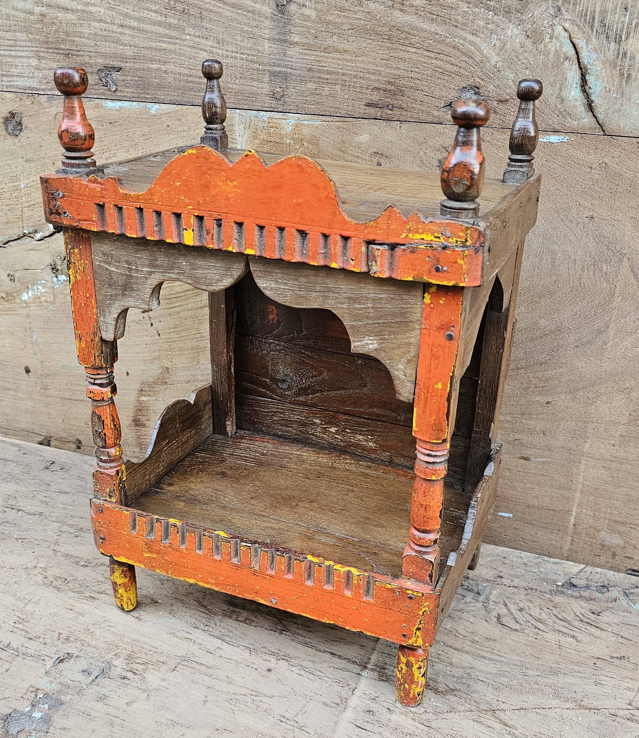 Old Burmese teak offering cabinet