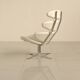 "Corona" lounge chair in off-white grained leather by Poul Volther for E