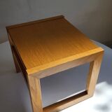 Modernist solid oak nesting table 1970