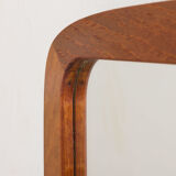 JM teak mirror with organic shape teak console, Denmark, 60s