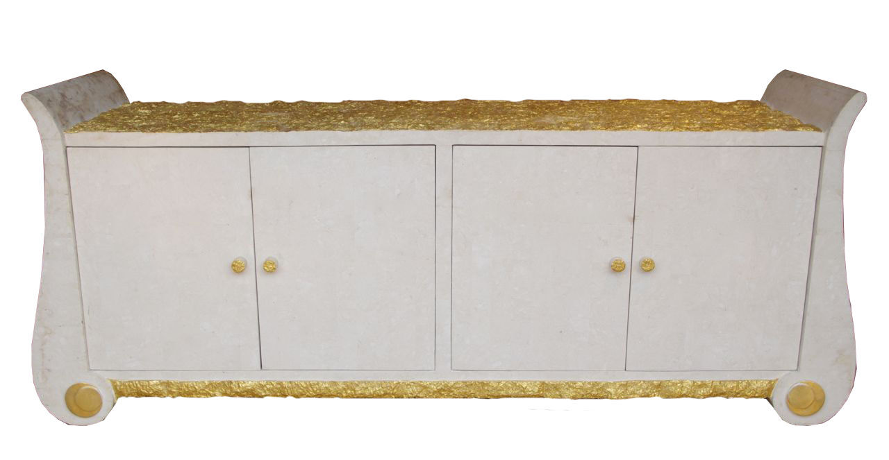 White and gold enfilade, in the Italian style, circa 1980.