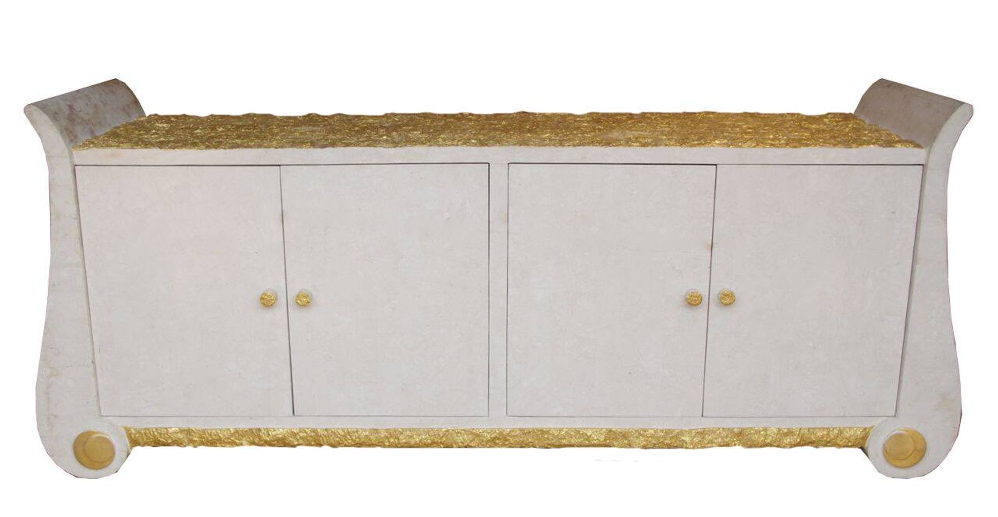 Enfilade blanc et or, dans le goût italien, circa 1980