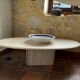 Travertine coffee table