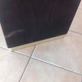 Table basse avec plateau en verre noir relevable et rallonges années 40-50