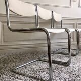Set of restored vintage chairs with "Luge" feet