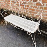 Ancien grand banc de jardin fer forgé