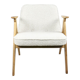 Pearl Boucle & Oak Armchair by Józef Chierowski, 1970s