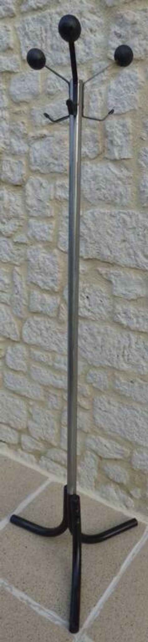 Vintage metal coat rack with 6 hooks