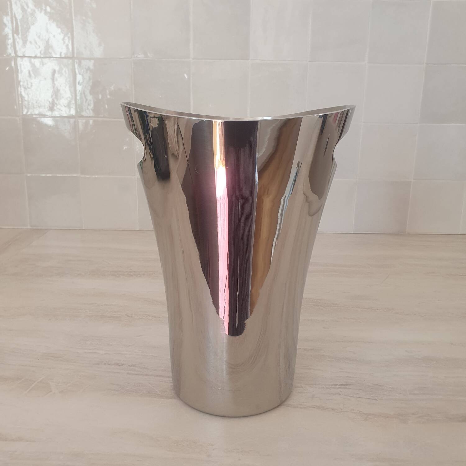 Stainless steel champagne bucket by Couzon, Atlante model
