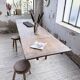 Solid oak farmhouse table with integrated extensions 1950