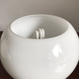 Daruma white glass bedside lamps by Sergio Asti for Candle, 1960s