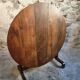 Antique French oak wine table – Loire region – Tilting top – 107 cm diameter