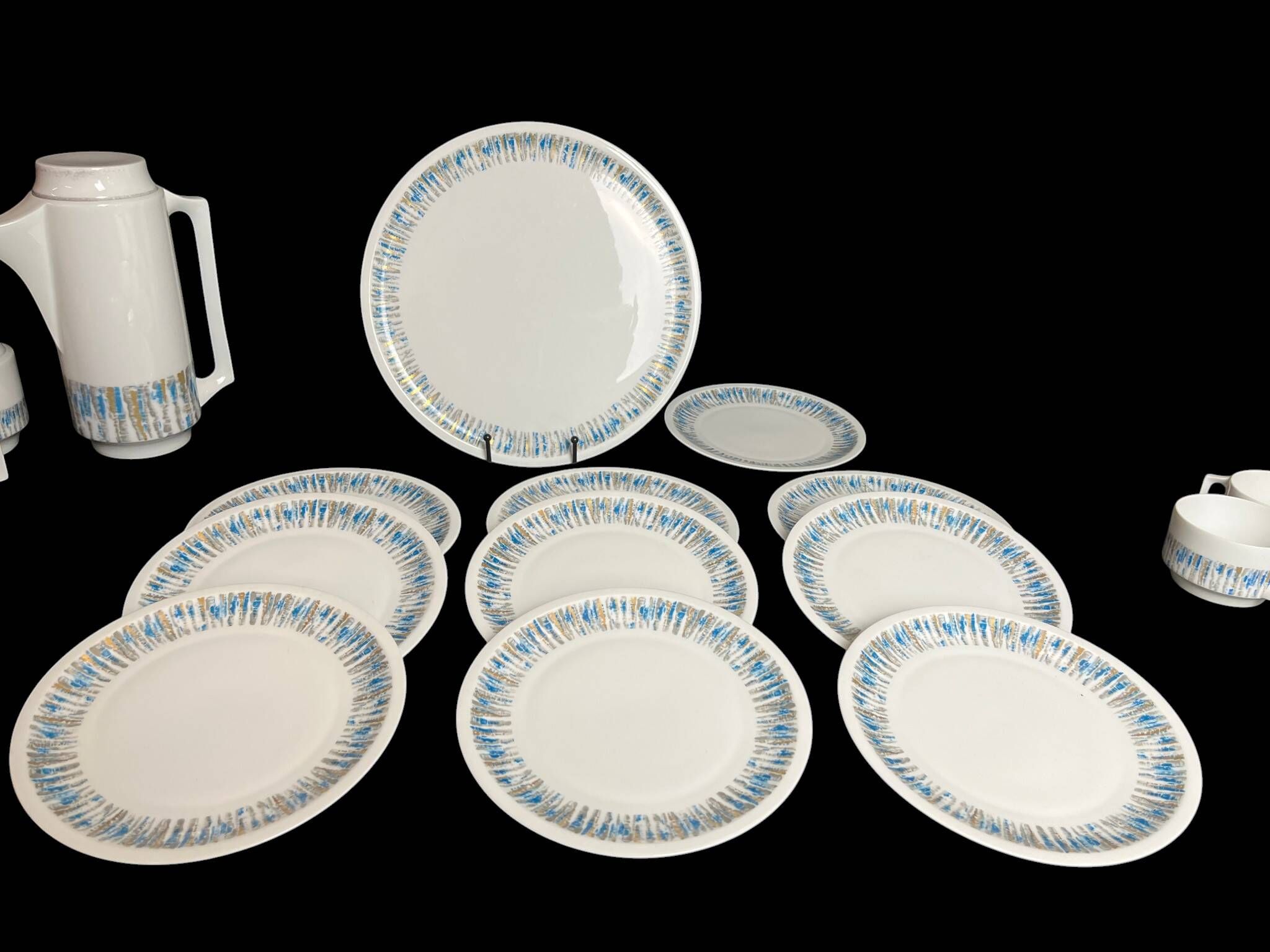 Coffee service tea dessert porcelain Limoges Jammet-Seignolle 20th century