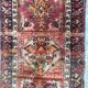 Small antique Turkish carpet Anatolia handmade 45x92 cm