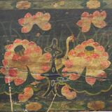 Coffre d’opéra ancien avec fleurs de lotus, Chine, vers 1900