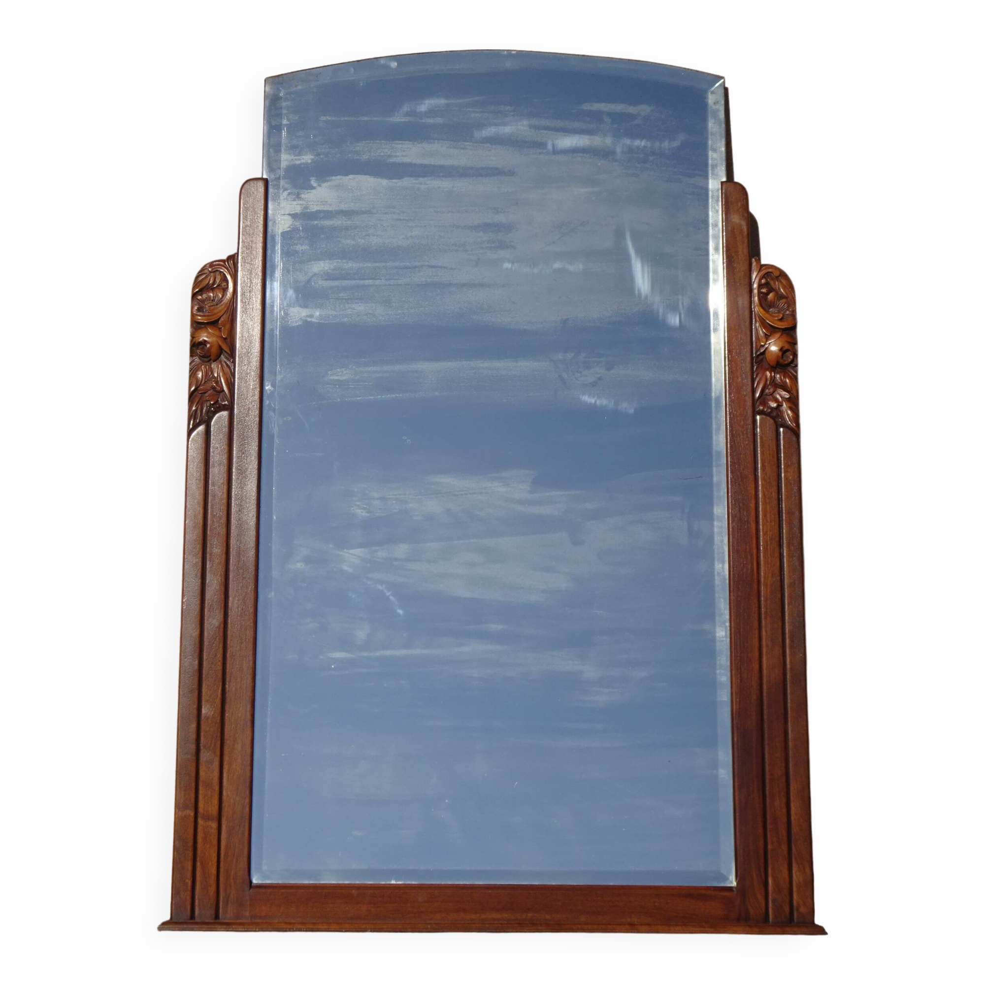 Art Deco mirror in walnut frame 126/88cm