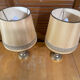 Pair of Empire Style Table Lamps Column Shape Golden Metal Vintage France