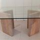 Coffee table with travertine base and glass top, 1980s