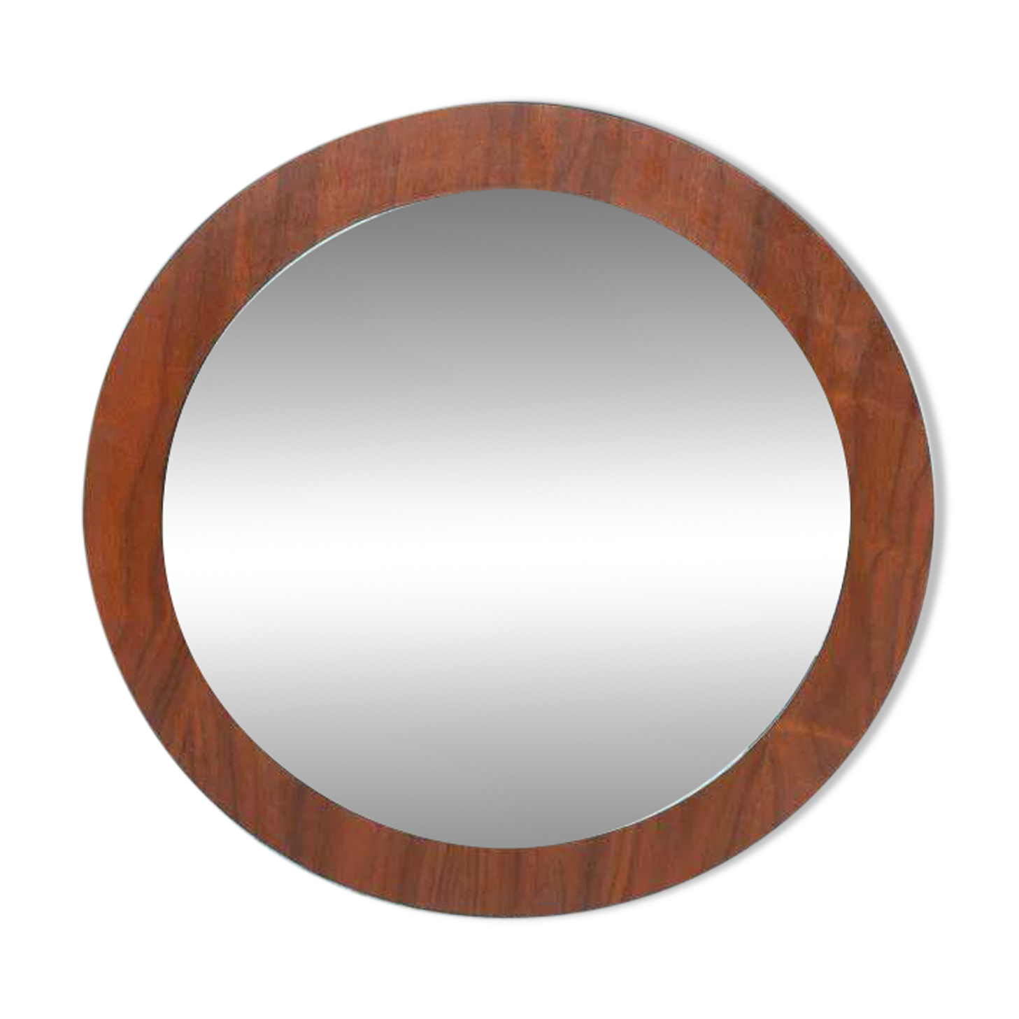 Vintage walnut wall mirror, minimalist from the 1960s.