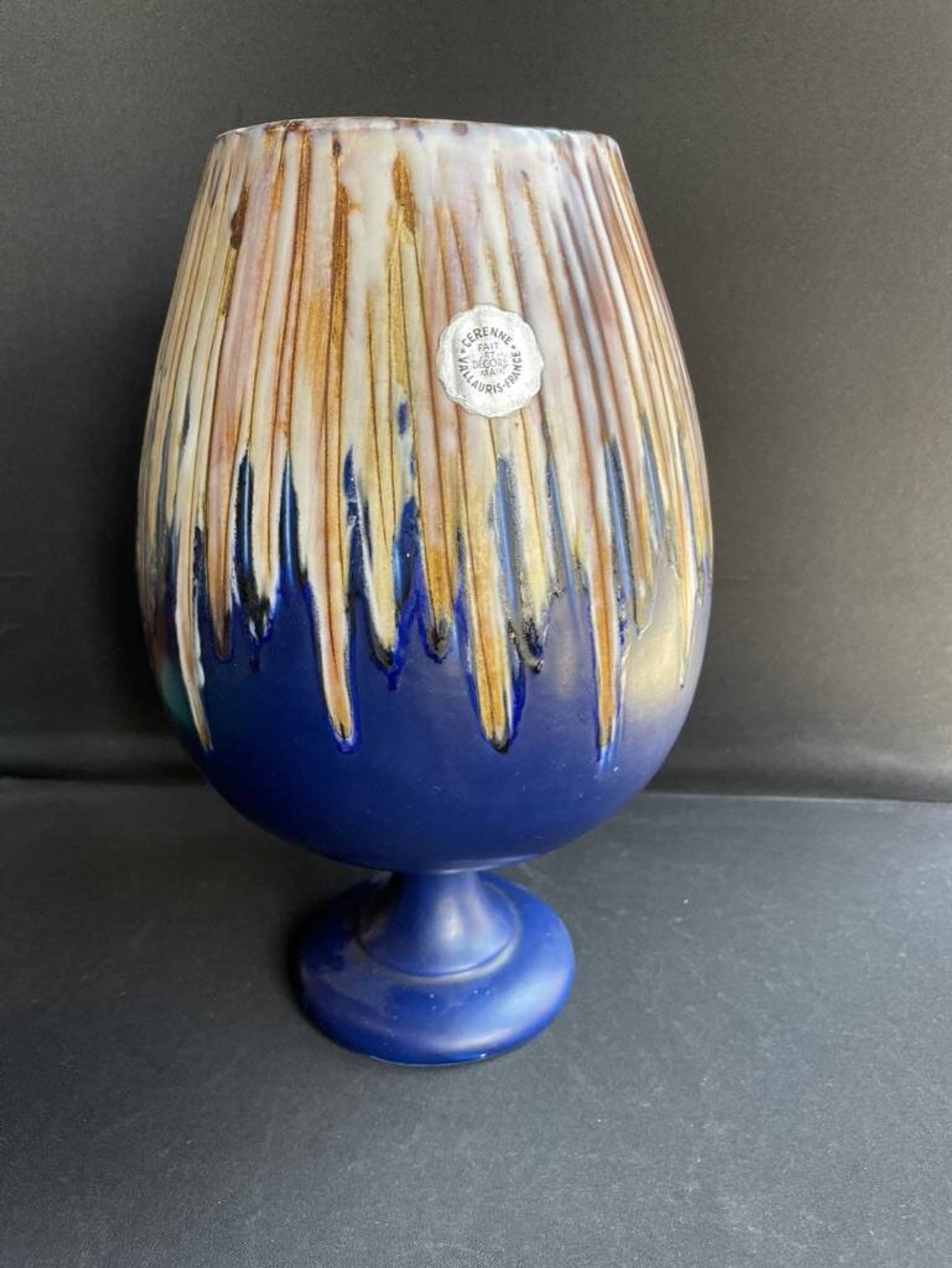 Vase signed workshop Cerenne - Ceramics of Vallauris - Entirely handmade