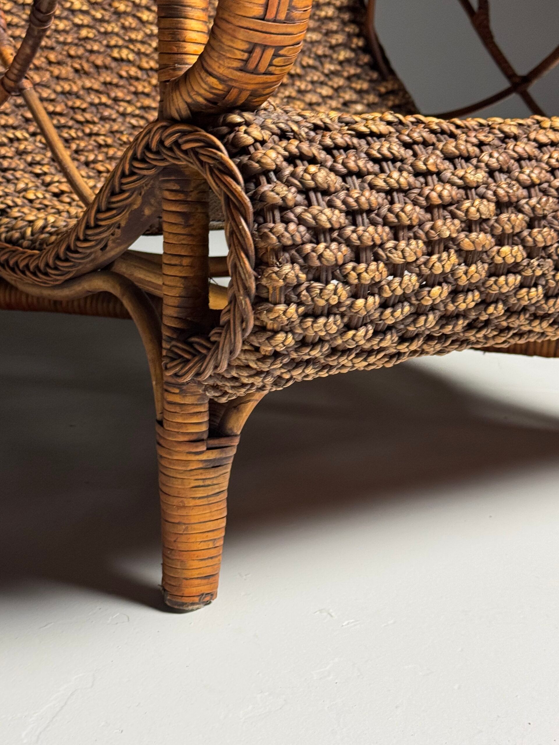 Rattan armchair 1950s vintage