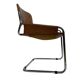 vintage dining room chair in cognac leather and chrome 1970s Italy
