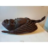 African wooden mask from Ivory Coast, Baoulé