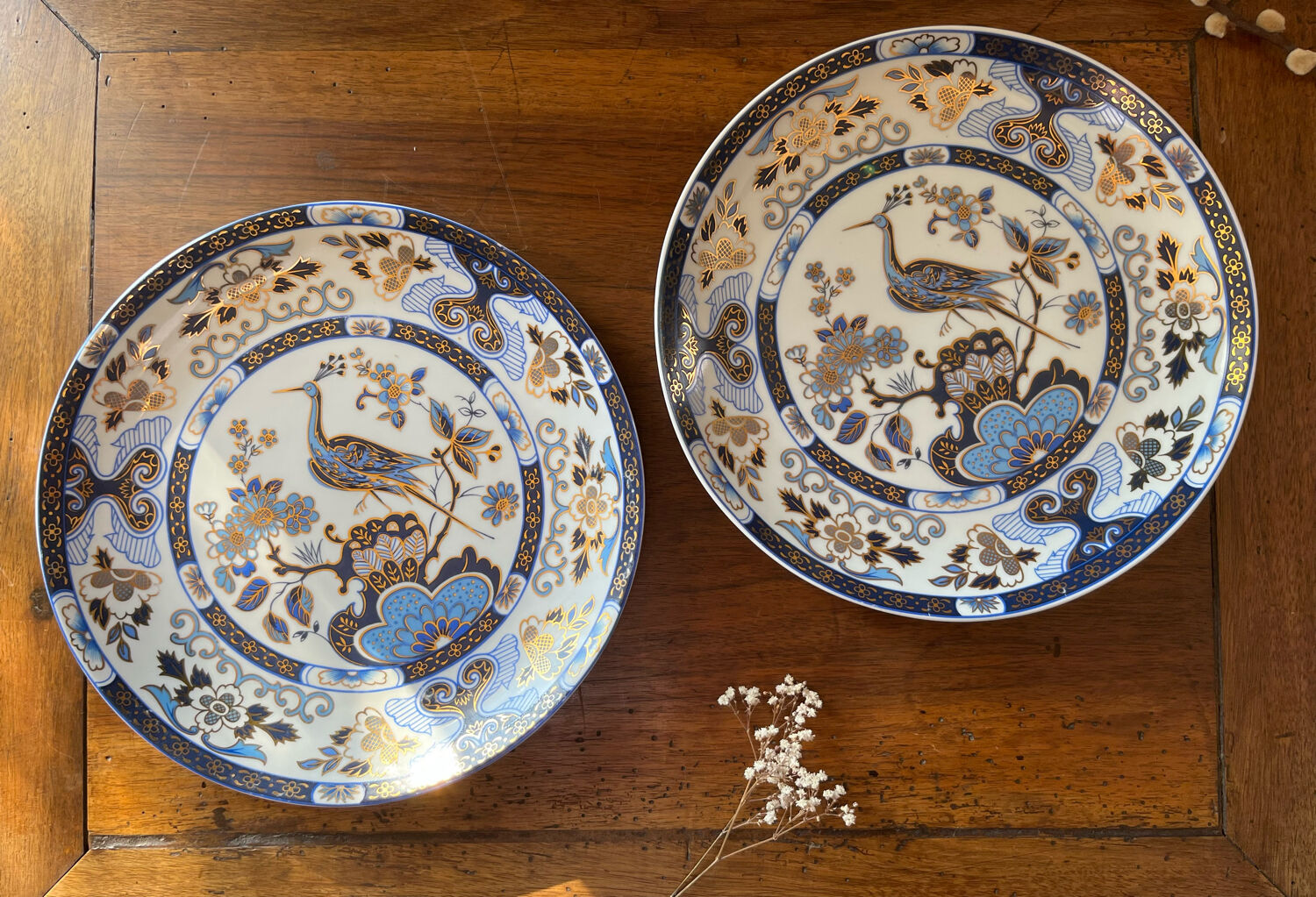 Peacock pattern porcelain plates