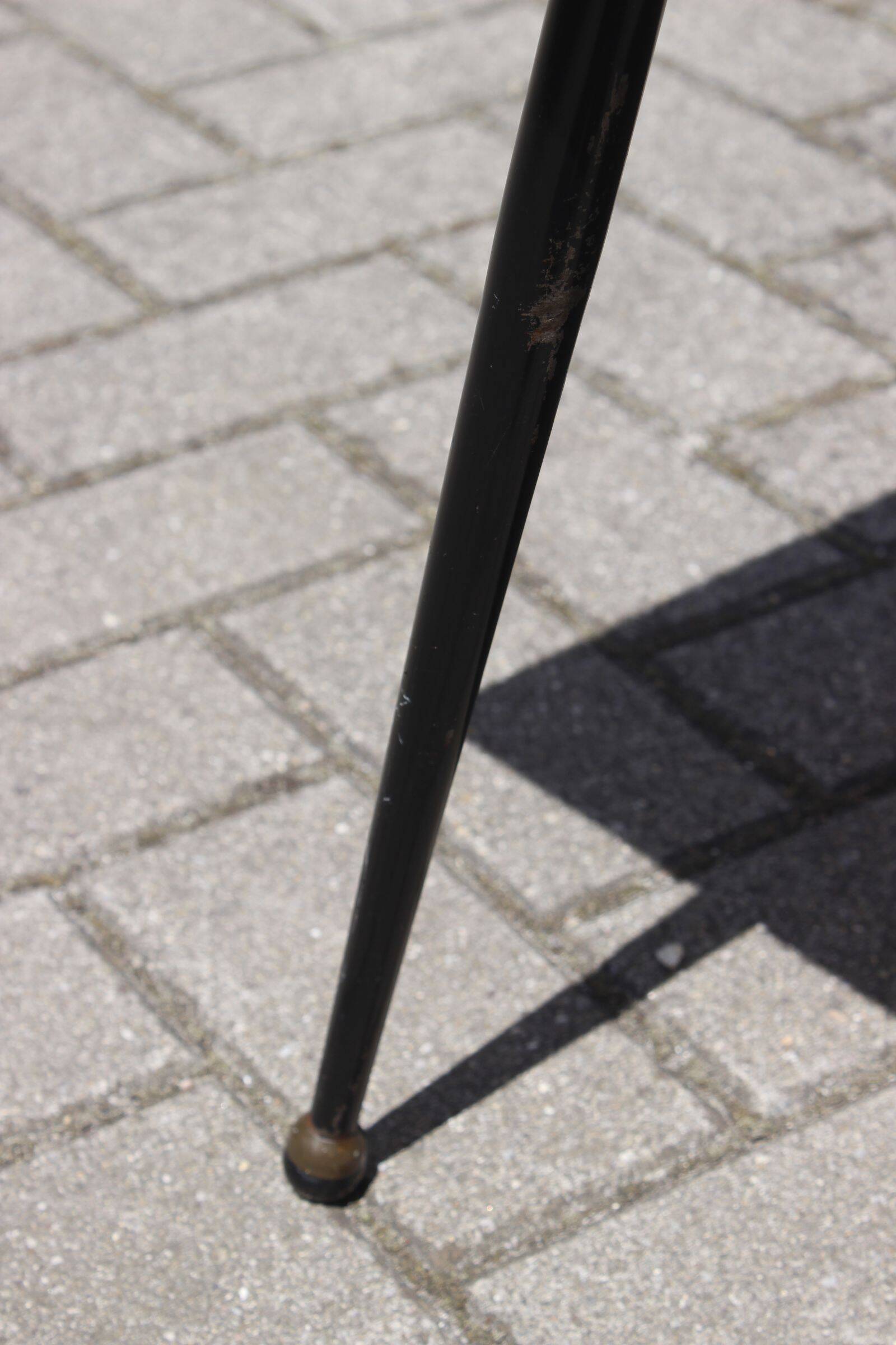 Modernist wood & steel coffee table France 1950s