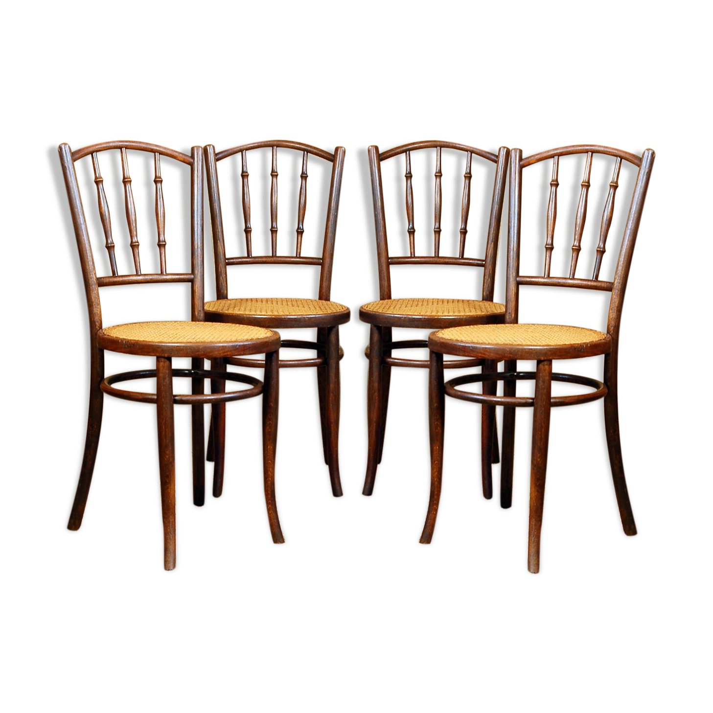 4 Viennese Bistro Fischel chairs, 20th century,