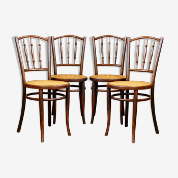 4 chaises bistrot viennoises Fischel début XXe