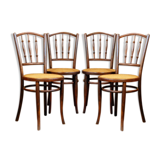 4 Viennese Bistro Fischel chairs, 20th century,