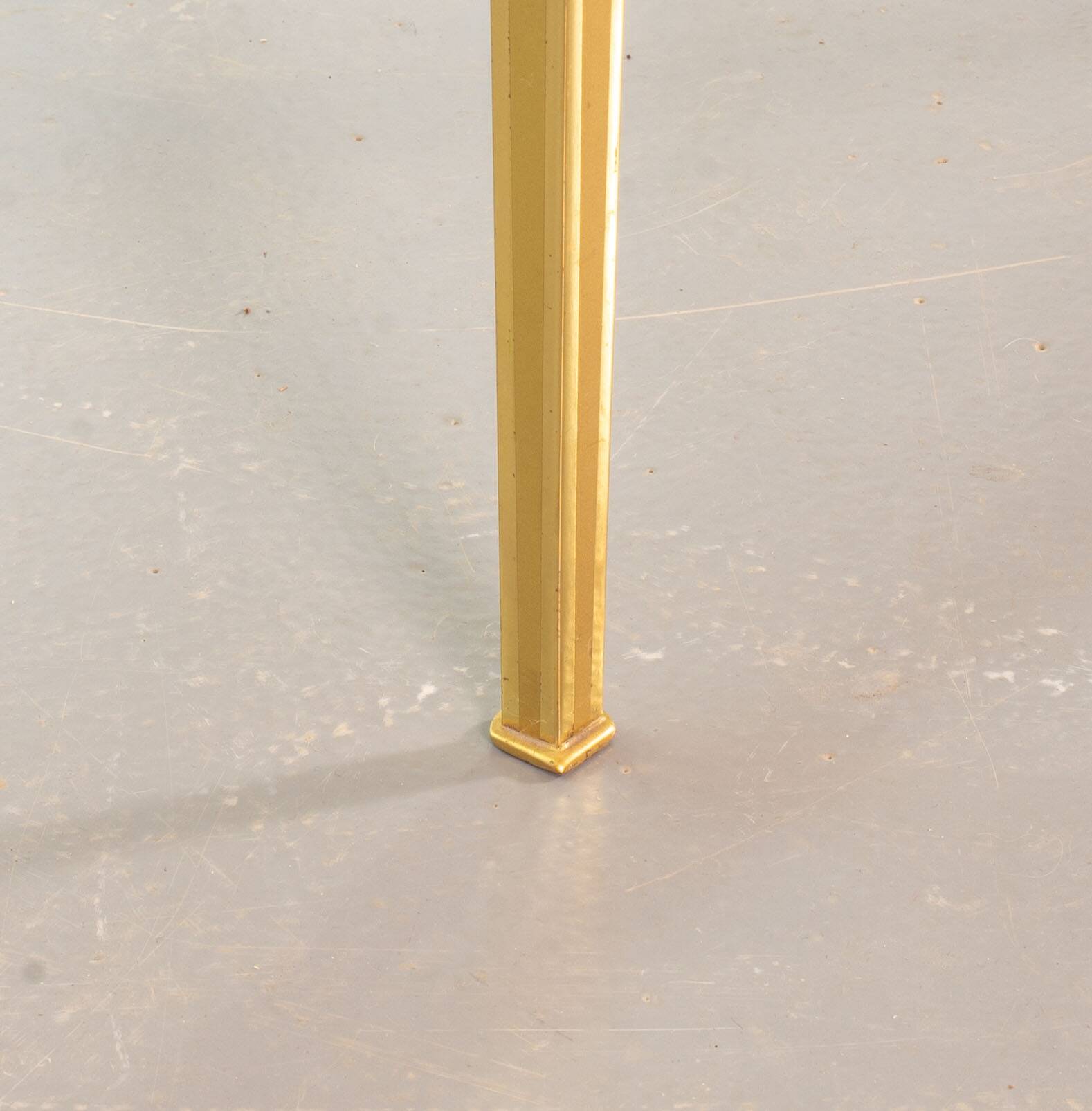 Solid Brass Side Tables with Smokey Glass Top by Vereinigte Werkstatten 70s