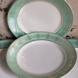 Six plates of vintage Badonviller earthenware with gold frieze