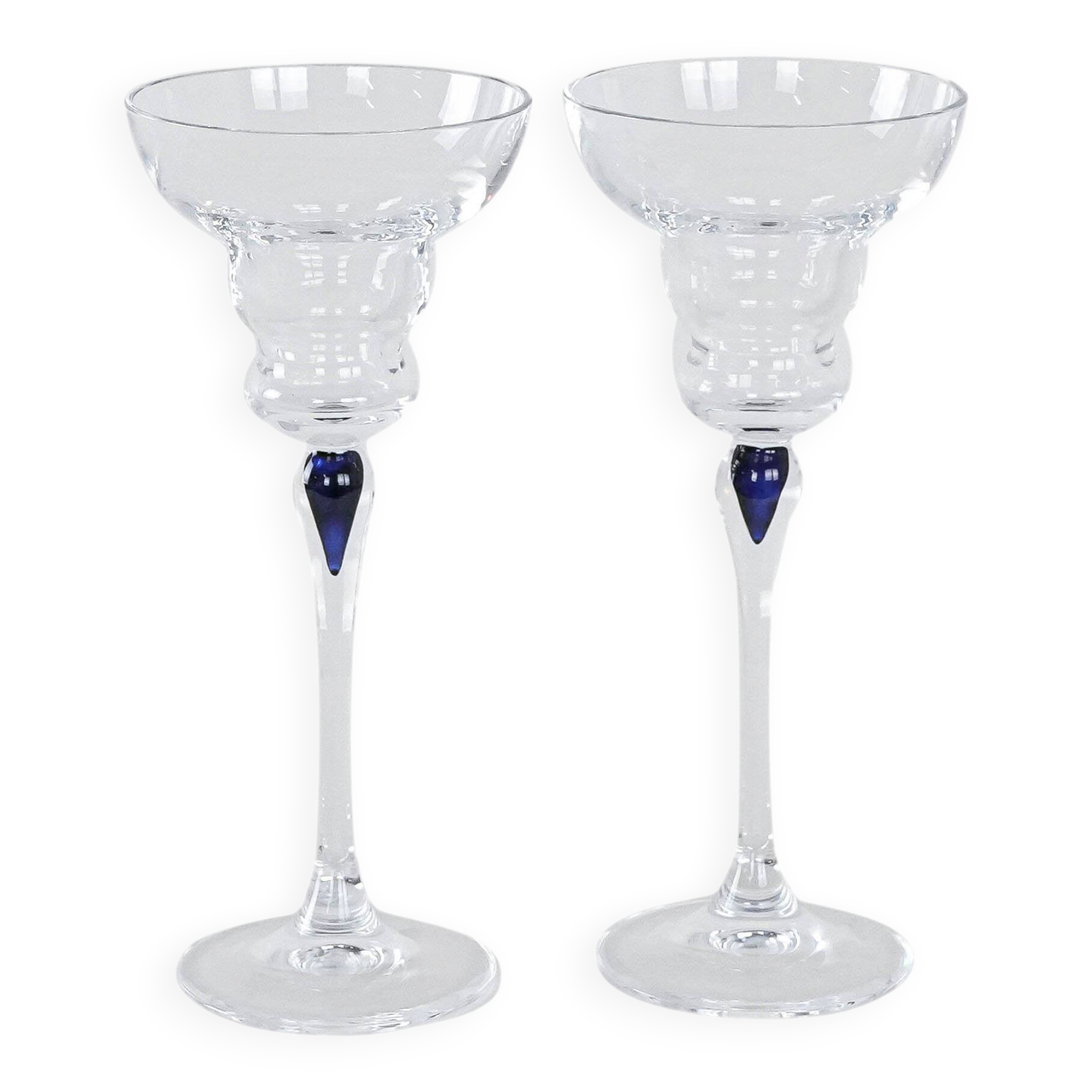 Pair of glass tumblers, Danish design, 1970s, manufactured in Denmark