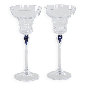 Pair of glass tumblers, Danish design, 1970s, manufactured in Denmark