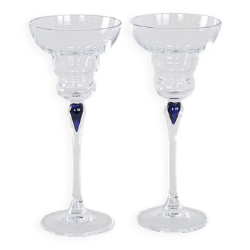 Pair of glass tumblers, Danish design, 1970s, manufactured in Denmark