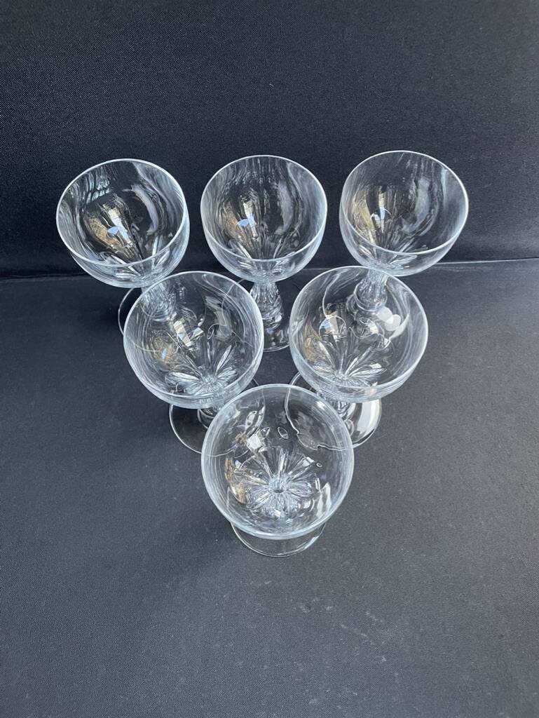 5 hollow foot champagne glasses – bayel cristallerie royale de champagne