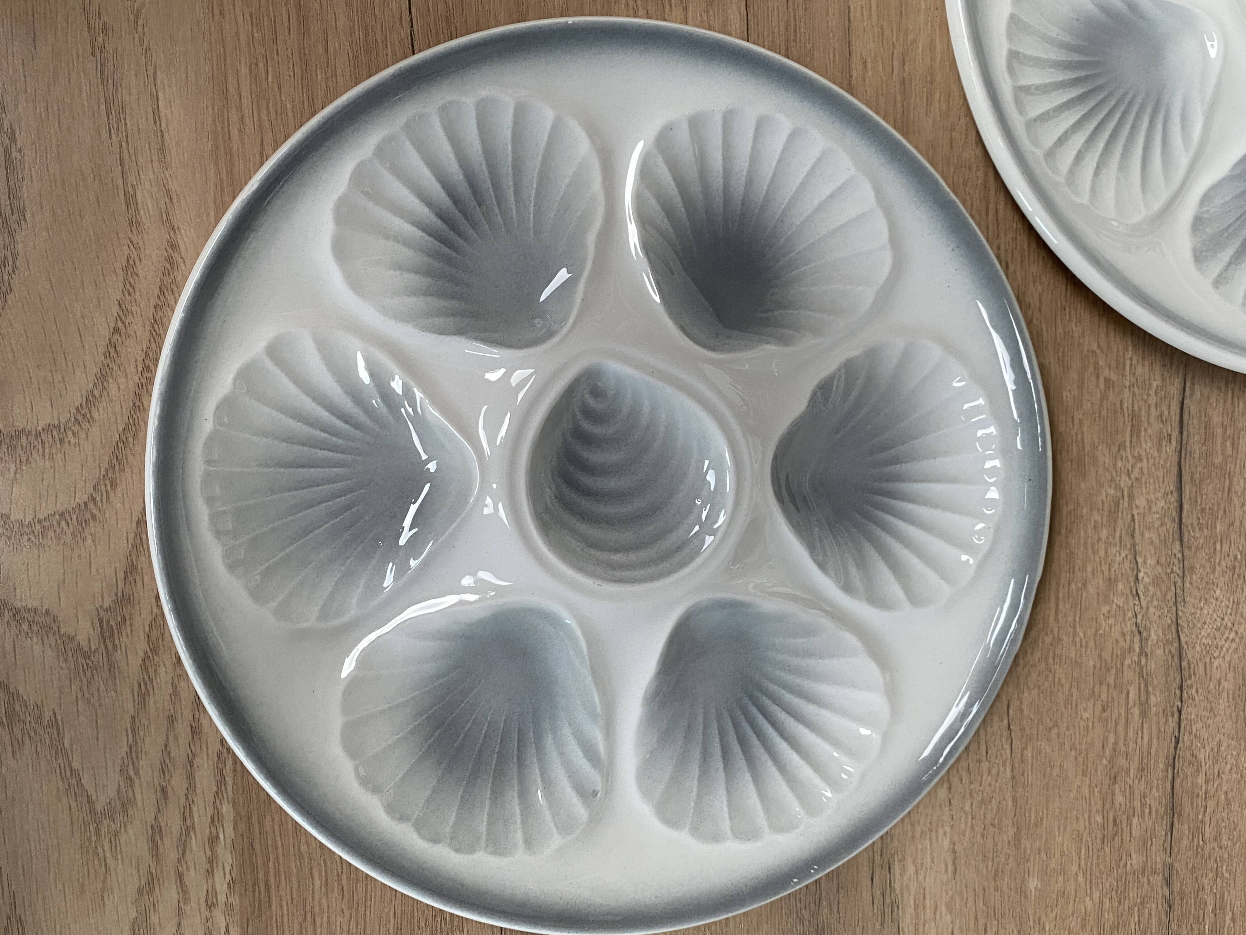 Set of 6 oyster plates Moulin des loups Orchies