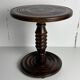 Low wood turned midcentury brutalist side table, style of Charles Dudouyt