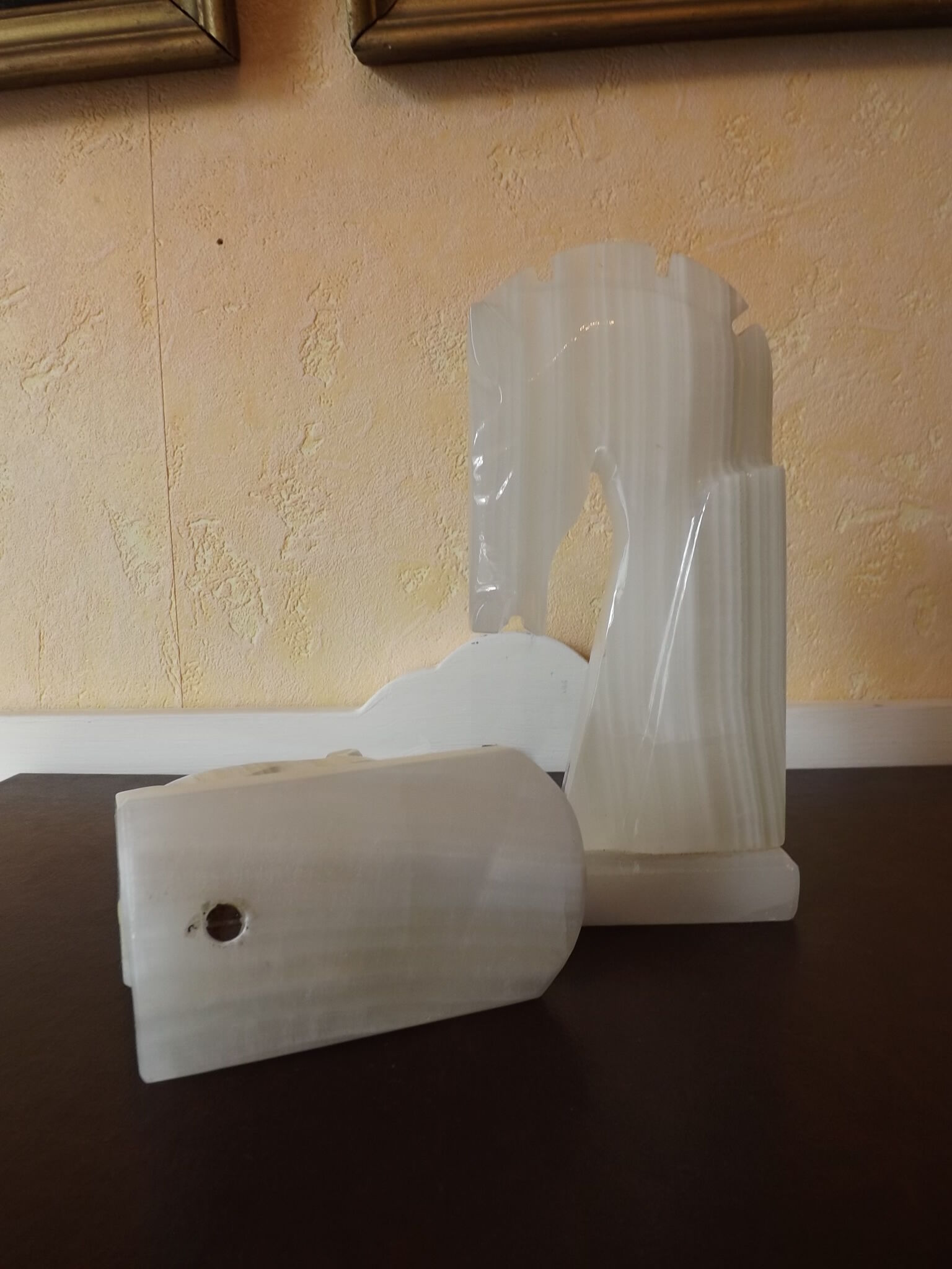 Pair of 1970s onyx horses bookends